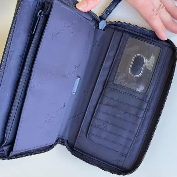 Vera Bradley Marrakesh Beads Slim Wristlet Zip Around Wallet Blue Orange - Picture 5 of 5